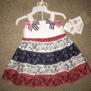 Red, white, and blue dress 12 months . NWT
